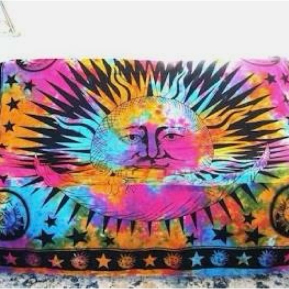 Colorful Sun and Moon Tapestry